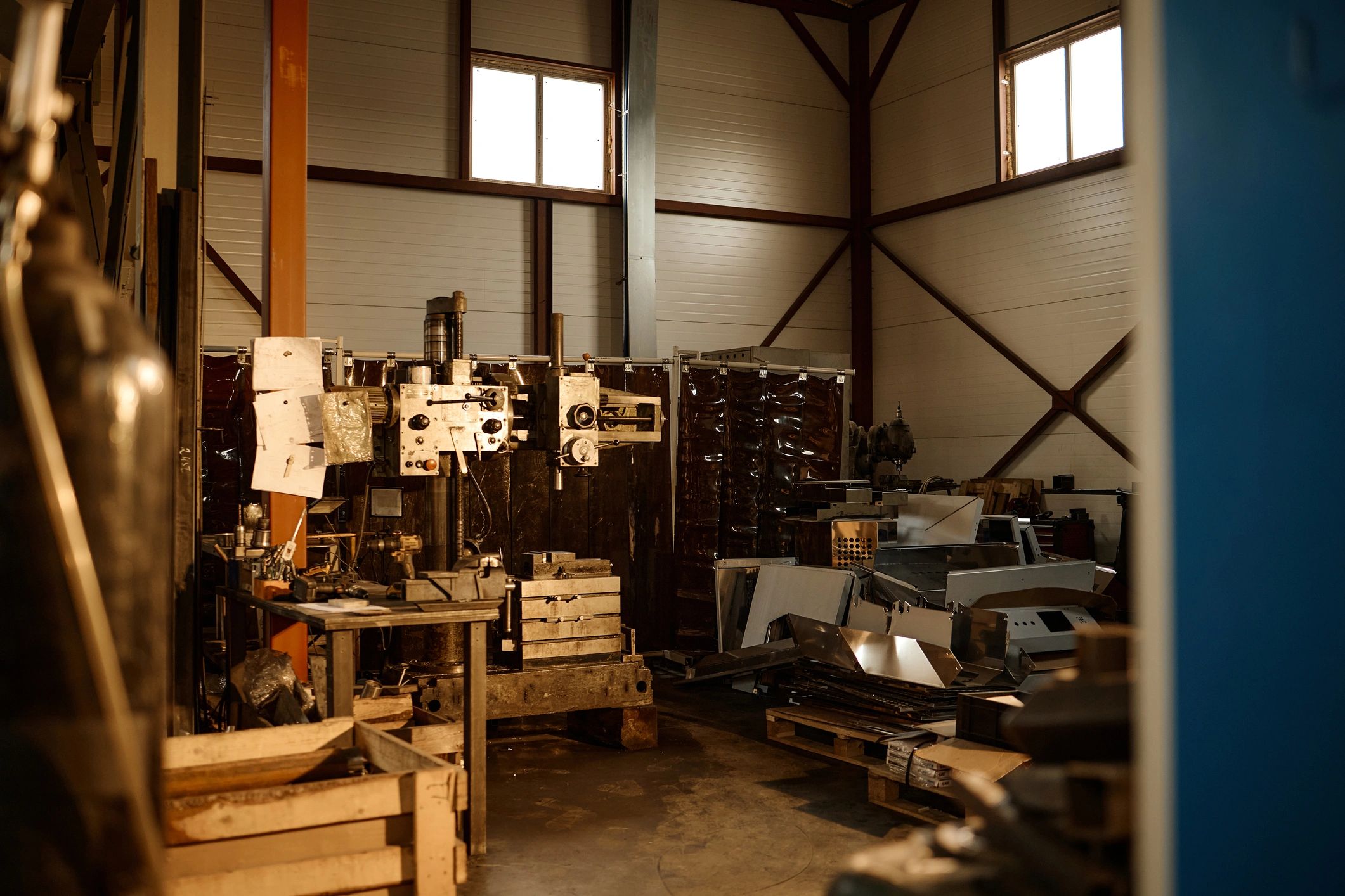Industrial production environment representing controlled manufacturing operations